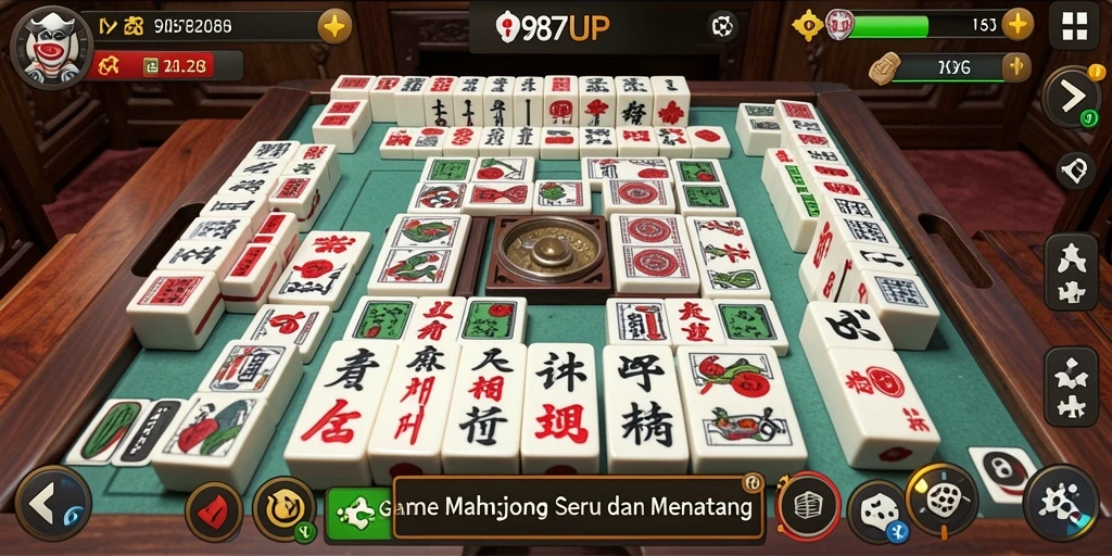 Tampilan seru gameplay Mahjong 987UP dengan grafis menarik.