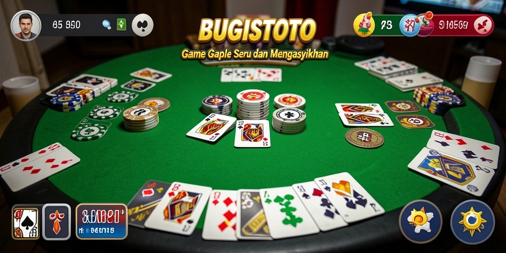 Screenshot BUGISTOTO menampilkan gameplay Gaple yang seru.
