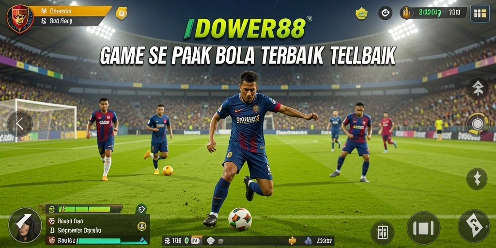 Tampilan utama gameplay DOWER88 dengan aksi sepak bola yang menegangkan.