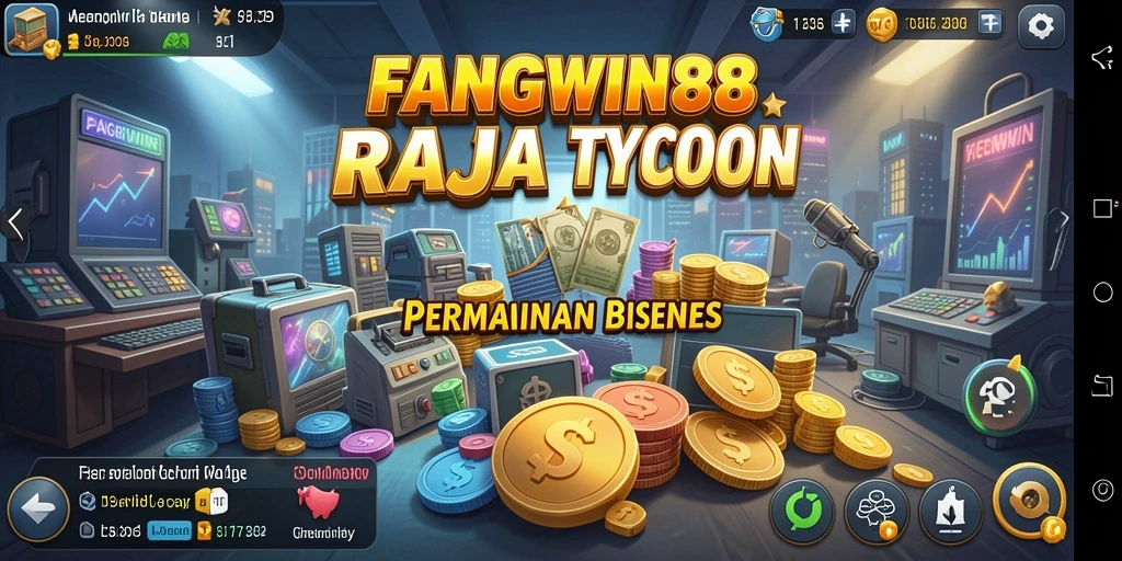 Tangkapan layar utama FANGWIN88 menunjukkan gameplay simulasi bisnis yang mendebarkan.