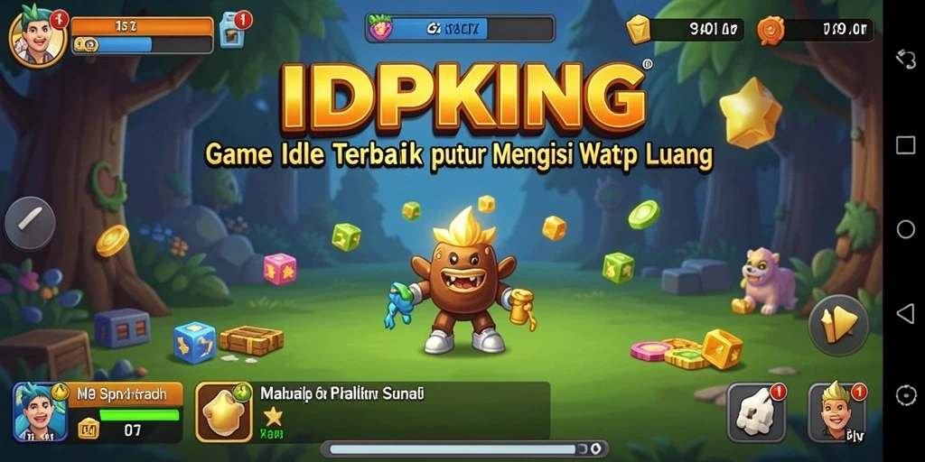 Tangkapan layar menunjukkan gameplay menarik IDPKING dengan fitur Idle.