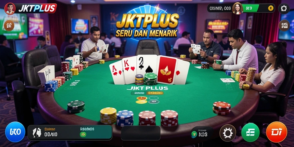 Tampilan permainan Poker yang mendebarkan dan penuh strategi.