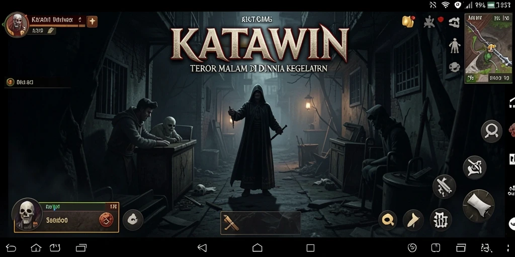 Tangkapan layar gameplay yang menggambarkan suasana mencekam dalam KATAWIN