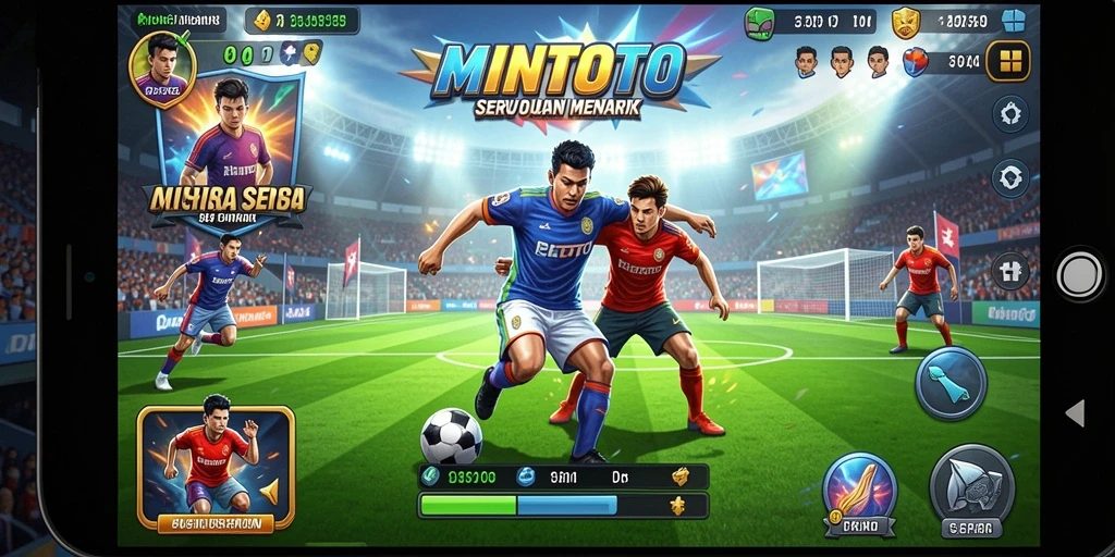 Screenshot aksi seru dalam game olahraga MINTOTO.