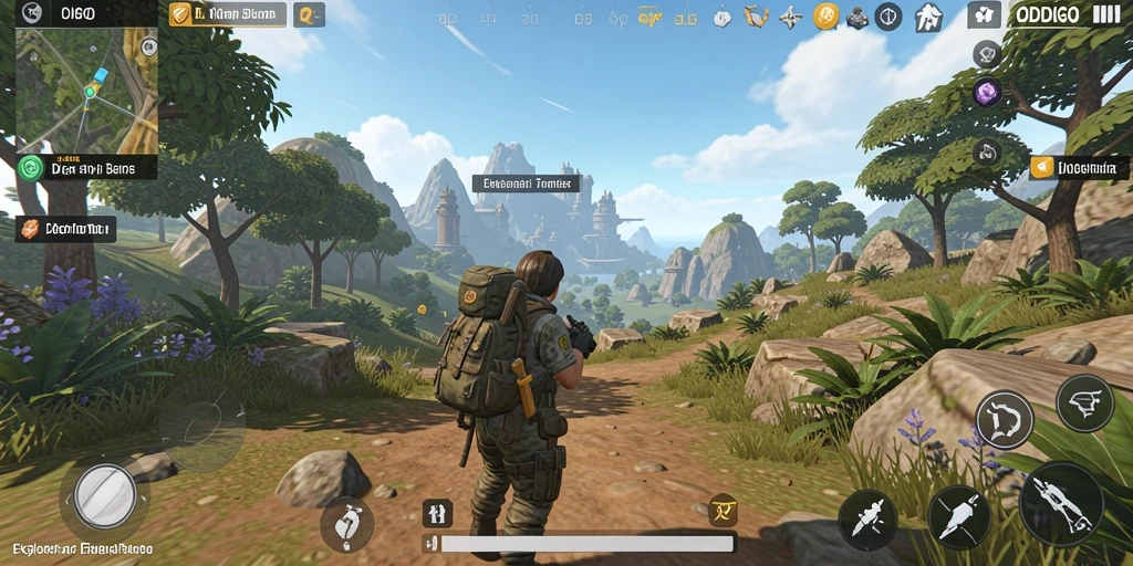 Tampilan gameplay ODDIGO yang menakjubkan di dunia terbuka.