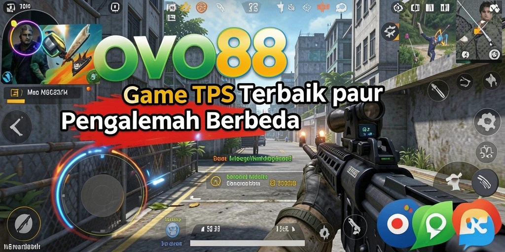Screenshot OVO88 menampilkan aksi pertempuran seru dalam game TPS.