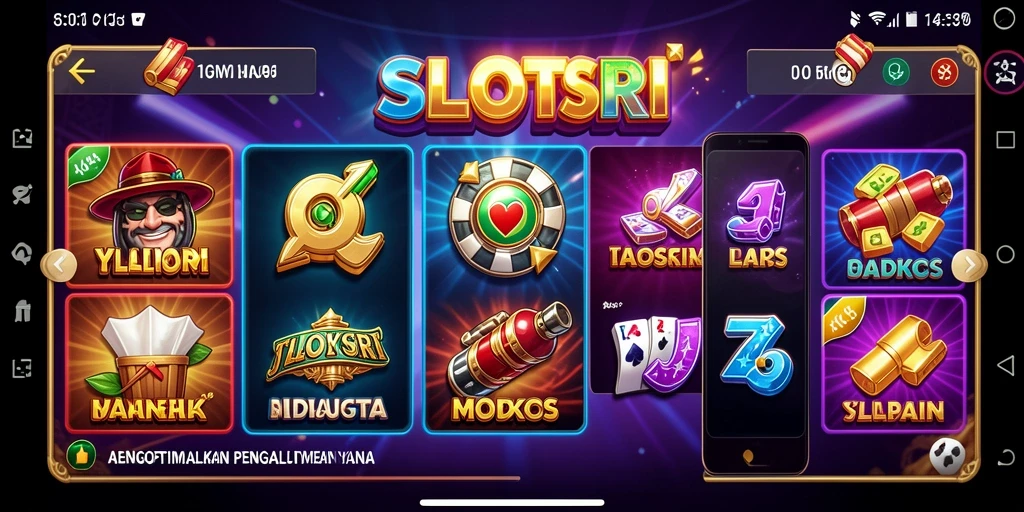 Screenshot aplikasi SLOTSRI menampilkan antarmuka yang sederhana dan fungsional.