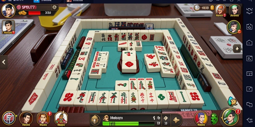 Tampilan gameplay seru dalam permainan Mahjong SPBU77.