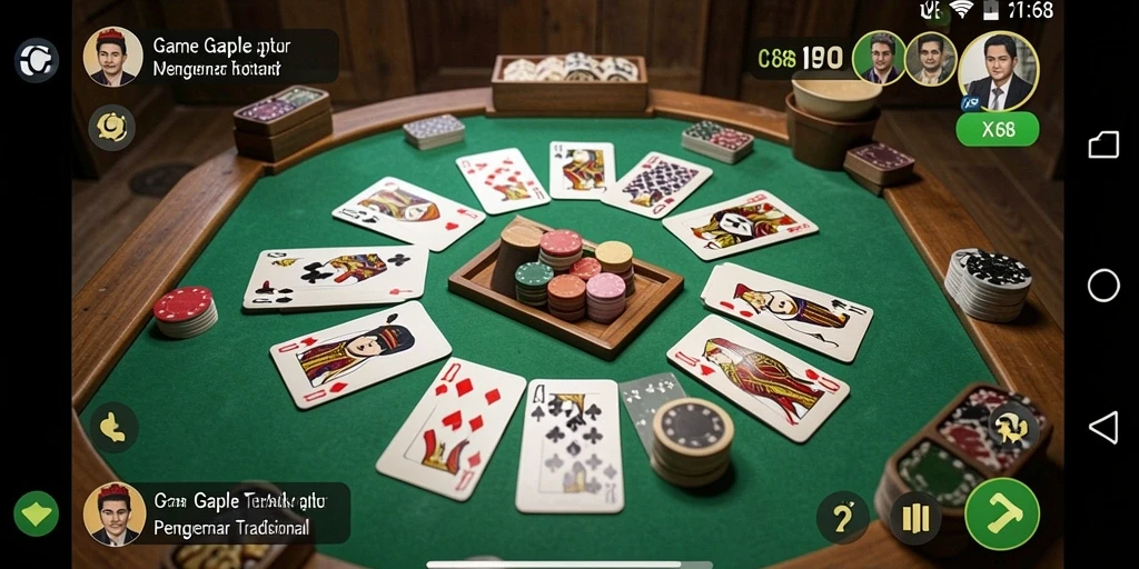 Tampilan gameplay seru dalam permainan Gaple X168 yang interaktif.